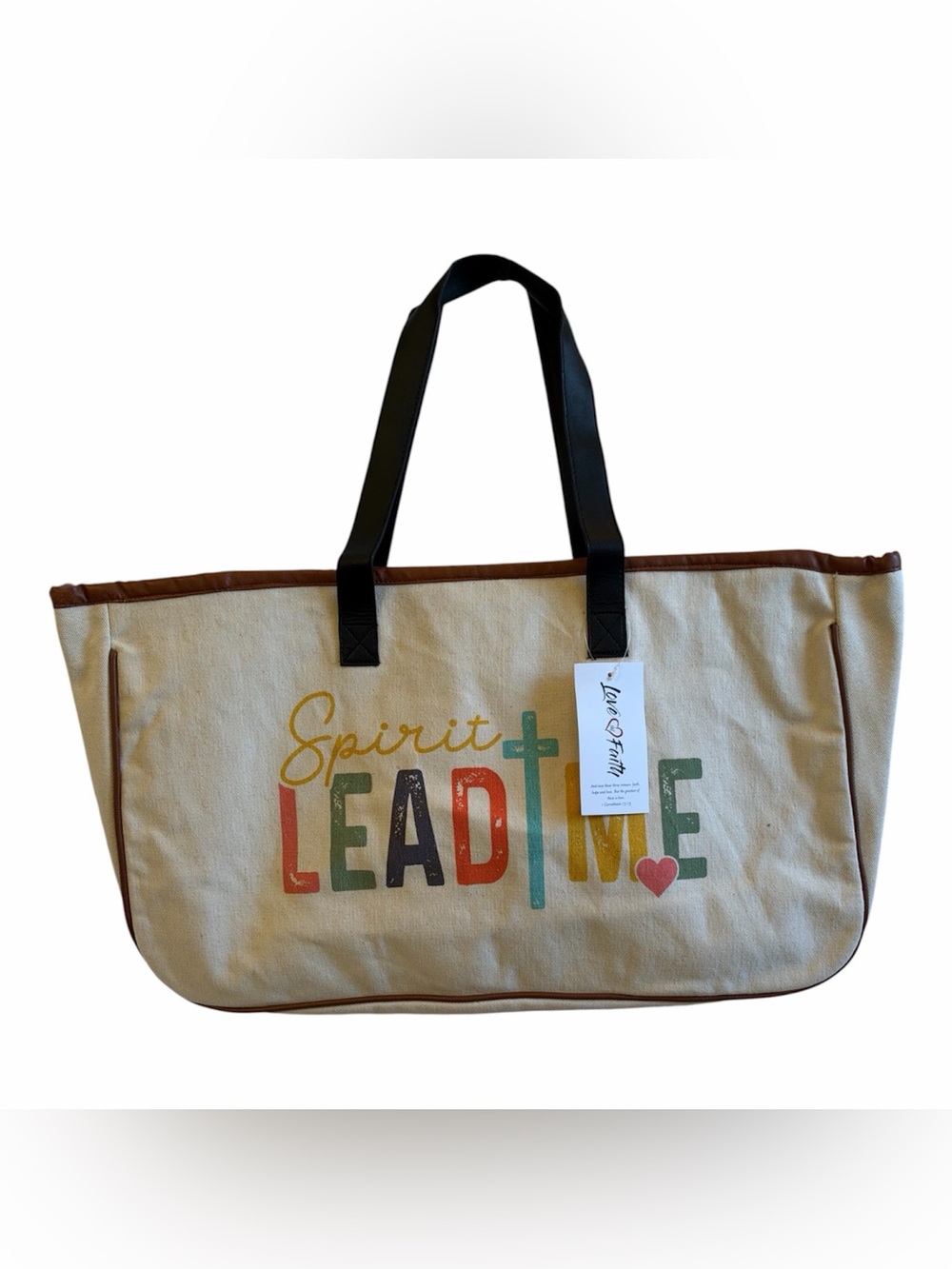 Love in Faith “Spirit Lead Me/Where my Trust is Without Borders” Tote Bag - NWT